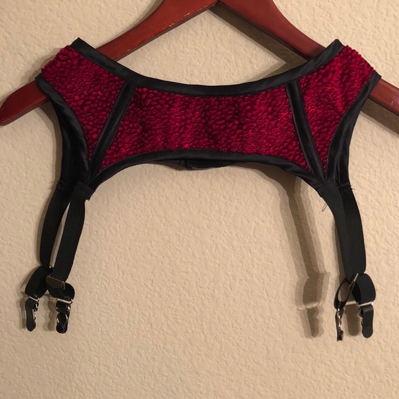 Vtg Catherine Coatney Red Garter Belt